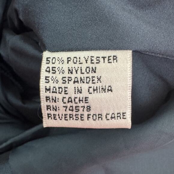 Cache Dress Womens 4 Navy Blue Sleeveless Belted Fitted Sheath Cocktail Party - Picture 5 of 14